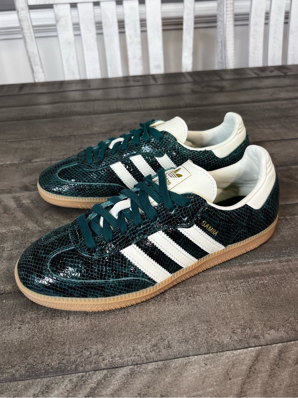 Adidas Women's Samba OG Snakeskin Pack - Collegiate Green Sz 9.5
